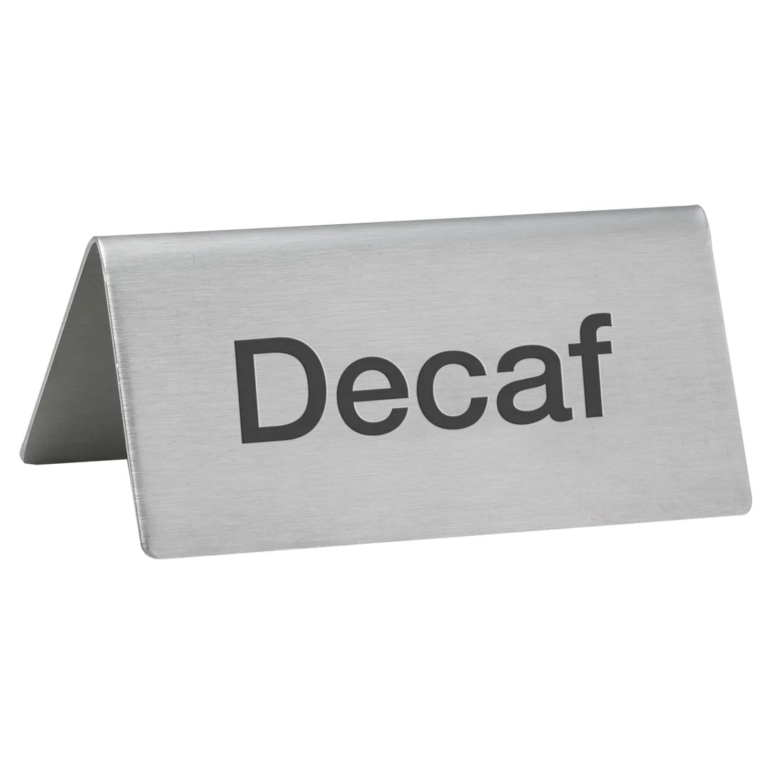 Winco SGN-100 to SGN-106, Stainless Steel Blank, Hot Tea, Decaf, Coffee, Hot Water, Iced Tea, Sanitized Tent Sign- Restaurant Kitchen, Buffet Stations, Catering Services