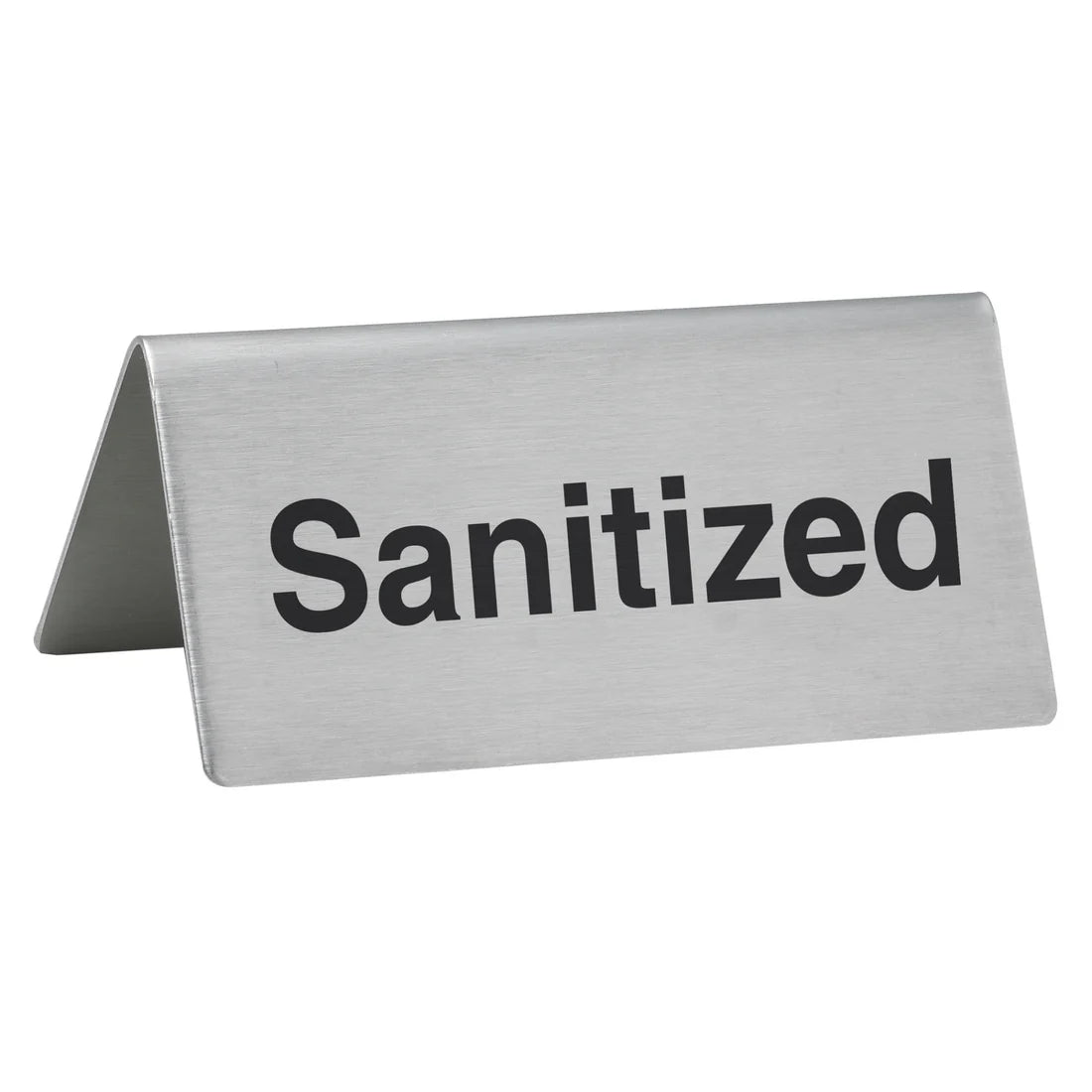 Winco SGN-100 to SGN-106, Stainless Steel Blank, Hot Tea, Decaf, Coffee, Hot Water, Iced Tea, Sanitized Tent Sign- Restaurant Kitchen, Buffet Stations, Catering Services