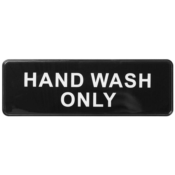 Winco SGN-301 to SGN-336, 3" x 9" Black, "Push" to "No Soliciting" Information Sign