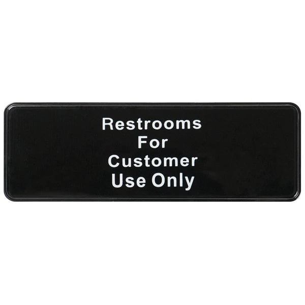 Winco SGN-301 to SGN-336, 3" x 9" Black, "Push" to "No Soliciting" Information Sign