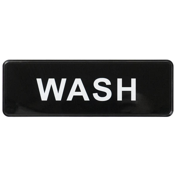 Winco SGN-301 to SGN-336, 3" x 9" Black, "Push" to "No Soliciting" Information Sign