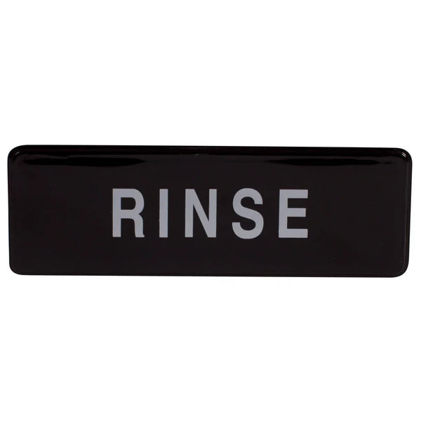 Winco SGN-301 to SGN-336, 3" x 9" Black, "Push" to "No Soliciting" Information Sign