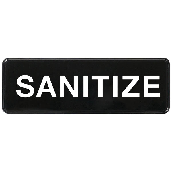 Winco SGN-301 to SGN-336, 3" x 9" Black, "Push" to "No Soliciting" Information Sign