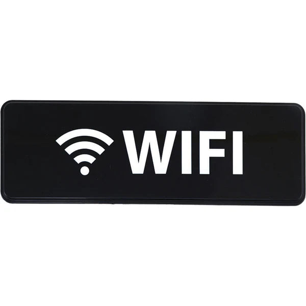 Winco SGN-301 to SGN-336, 3" x 9" Black, "Push" to "No Soliciting" Information Sign