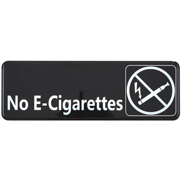 Winco SGN-301 to SGN-336, 3" x 9" Black, "Push" to "No Soliciting" Information Sign