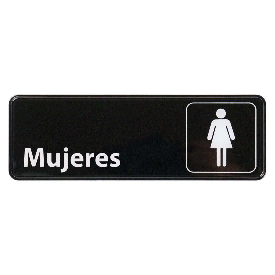 Winco SGN-360 to SGN-369, 3" x 9", Black, Employee Must Wash Hands..." to "Women" Information Sign