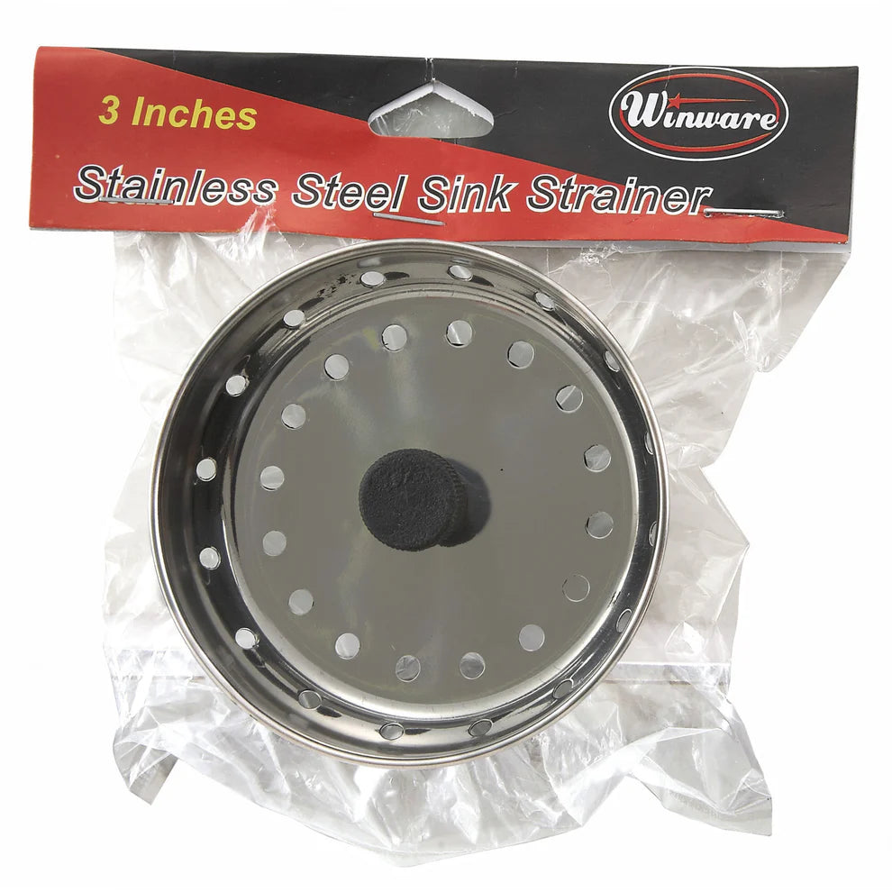 Winco SIK-3, 3" Stainless Steel Sink Strainer, EA