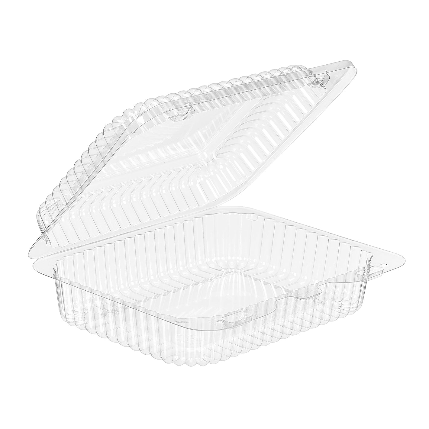 34oz Clear Hinged Food Storage Clamshell Container 6.32" x 4.88"