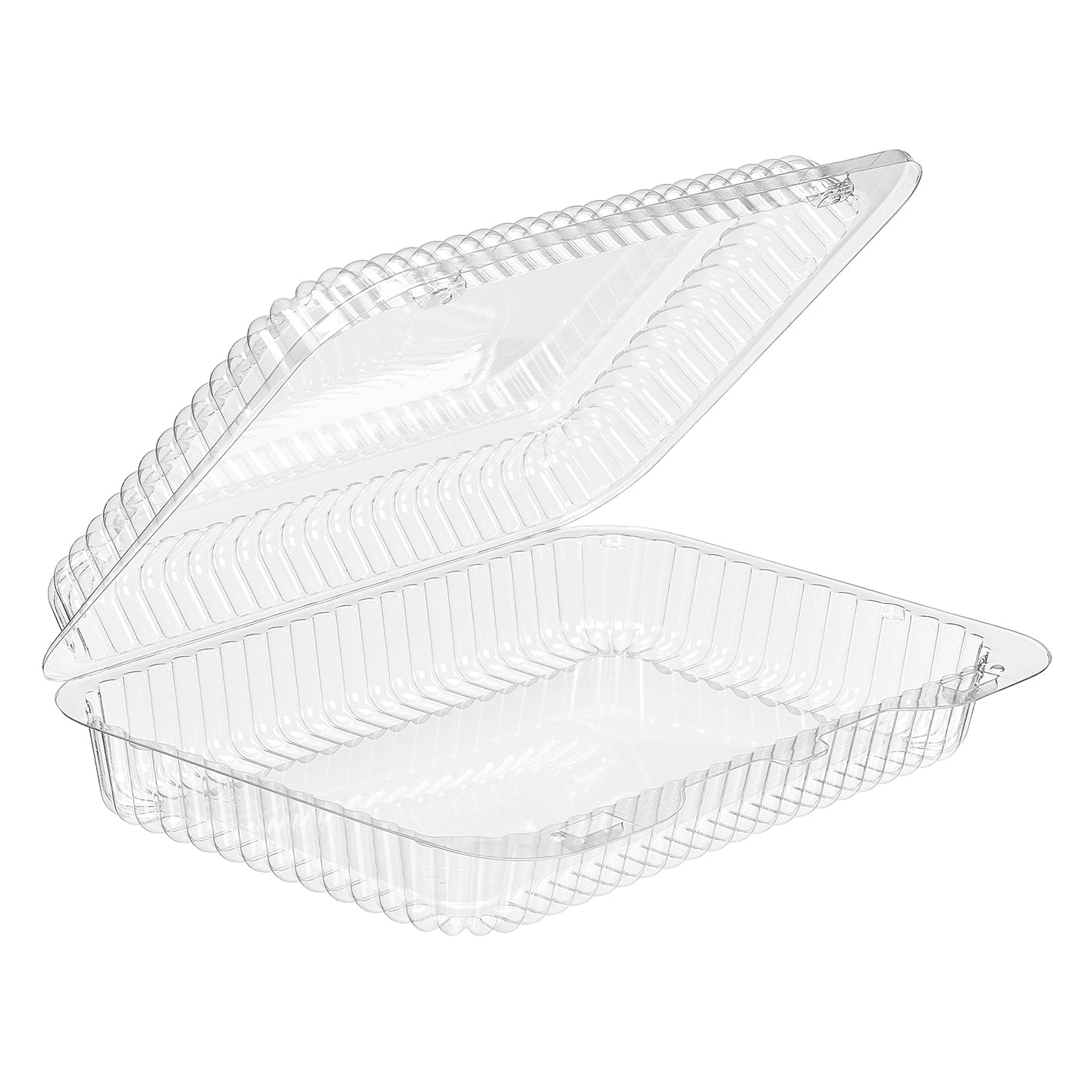 53oz clear hinged food storage clamshell container 8.75 x 5.75 SLP30