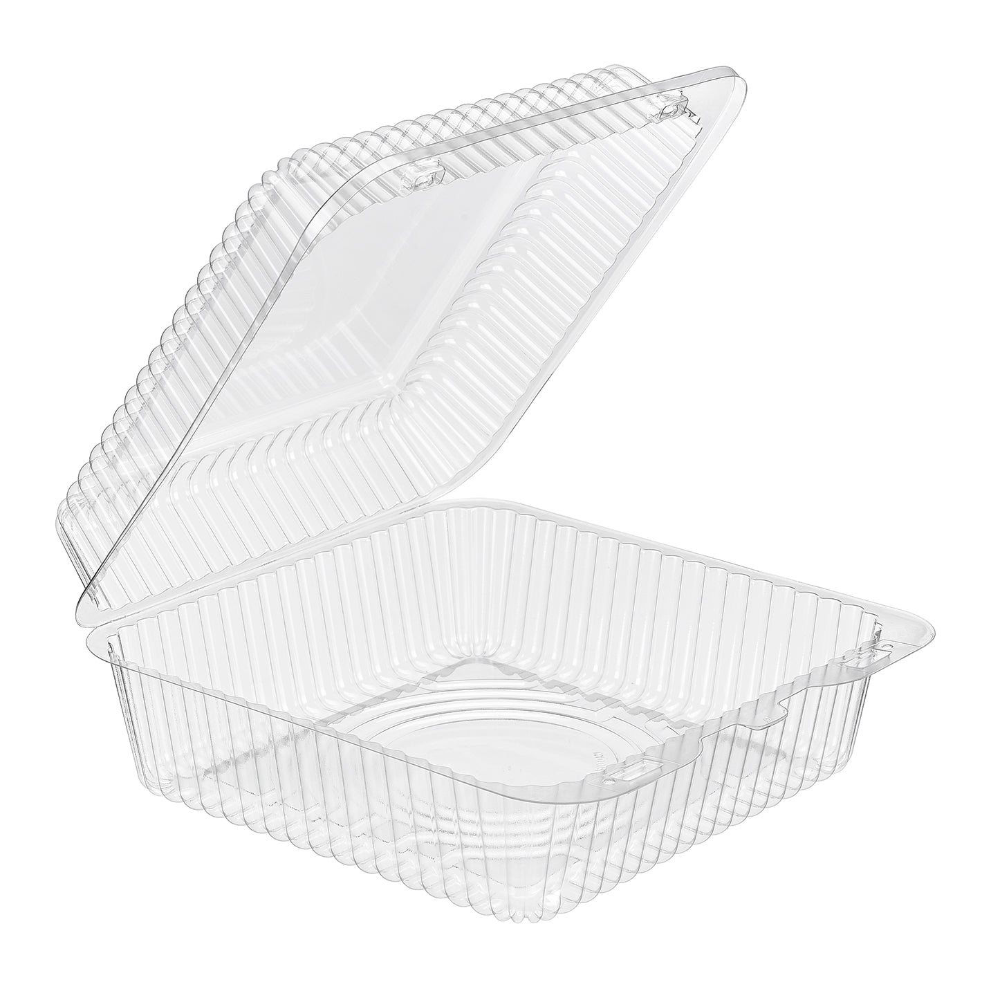 34oz clear hinged food storage clamshell container 6.32 x 4.88," "clear 6.32 x 4.88 clamshell food container 34oz