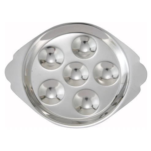 Winco SND-6, 6 Holes Stainless Steel Snail Dish