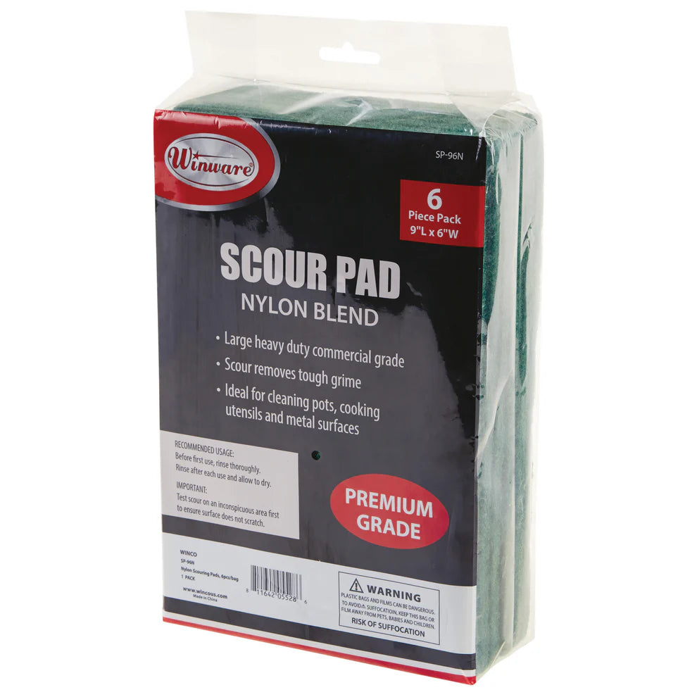 Winco SP-96N, 6pcs/Pack Nylon Scouring Pads