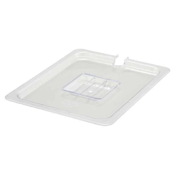 Cover for Food Pan is made from polycarbonate, this shatterproof cover is easy to clean and will withstand high volume service. This translucent food pan cover provides a clear view of what's inside.