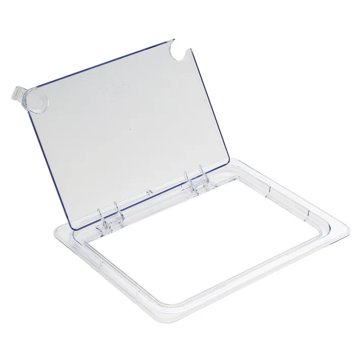 Cover for Food Pan is made from polycarbonate, this shatterproof cover is easy to clean and will withstand high volume service. This translucent food pan cover provides a clear view of what's inside.