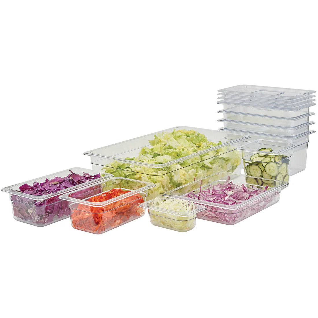 Winco SP7100C-SP7900S, 1/2-1/6 Slotted, Solid, Hinged Covers