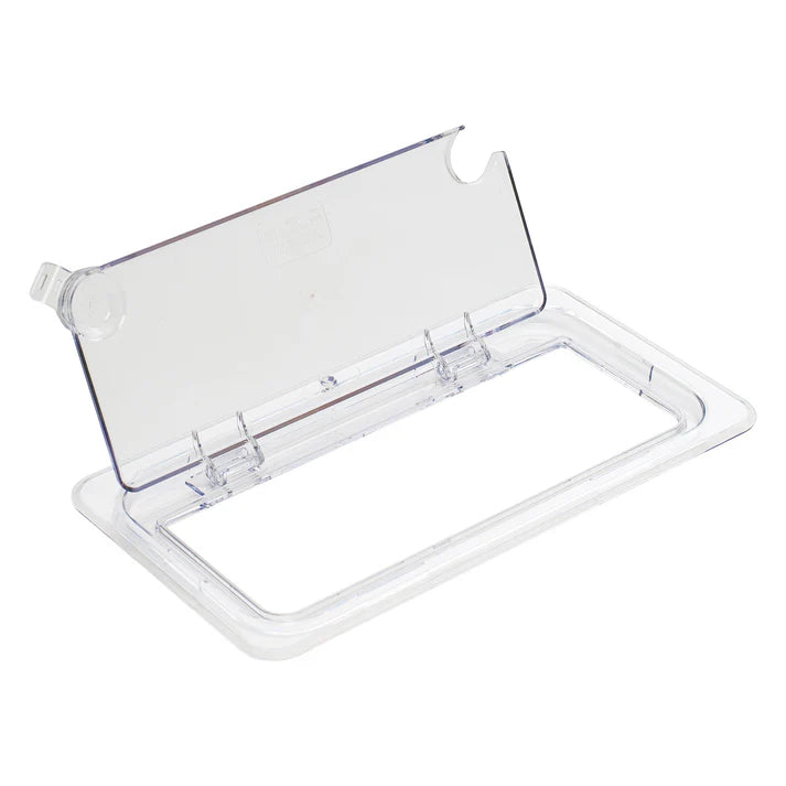 Cover for Food Pan is made from polycarbonate, this shatterproof cover is easy to clean and will withstand high volume service. This translucent food pan cover provides a clear view of what's inside.