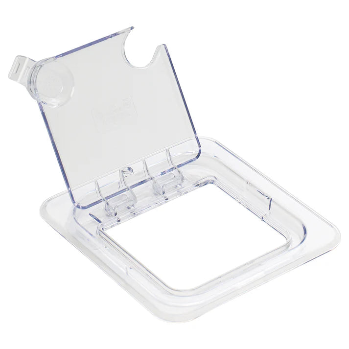 Cover for Food Pan is made from polycarbonate, this shatterproof cover is easy to clean and will withstand high volume service. This translucent food pan cover provides a clear view of what's inside.
