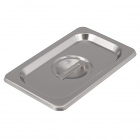 Ninth-size solid steam table pan cover stanton trading crafted from durable stainless steel, designed to maintain food temperature and ensure sanitation. Ideal for commercial kitchens and catering services.