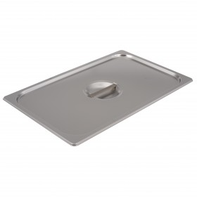 Full-size solid steam table pan cover stanton trading crafted from durable stainless steel, designed to maintain food temperature and ensure sanitation. Ideal for commercial kitchens and catering services.