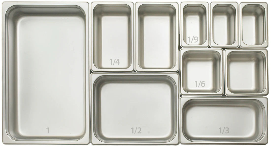 Winco SPJL-102 to 904, 25 Ga S/S Various Sizes Anti-Jam Steam Pans, EA