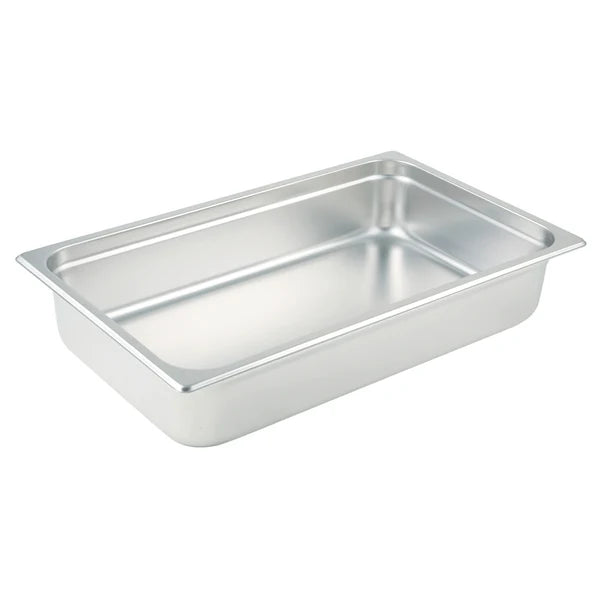 Winco SPJL-102 to 904, 25 Ga S/S Various Sizes Anti-Jam Steam Pans, EA