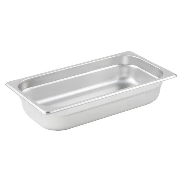 Winco SPJL-102 to 904, 25 Ga S/S Various Sizes Anti-Jam Steam Pans, EA