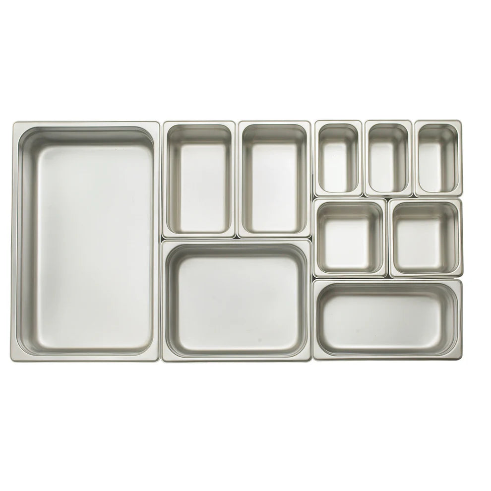 Winco SPJP-102 to 904, Full-1/9, 2.5-6", 23 Ga S/S Anti-jam Steam Pans