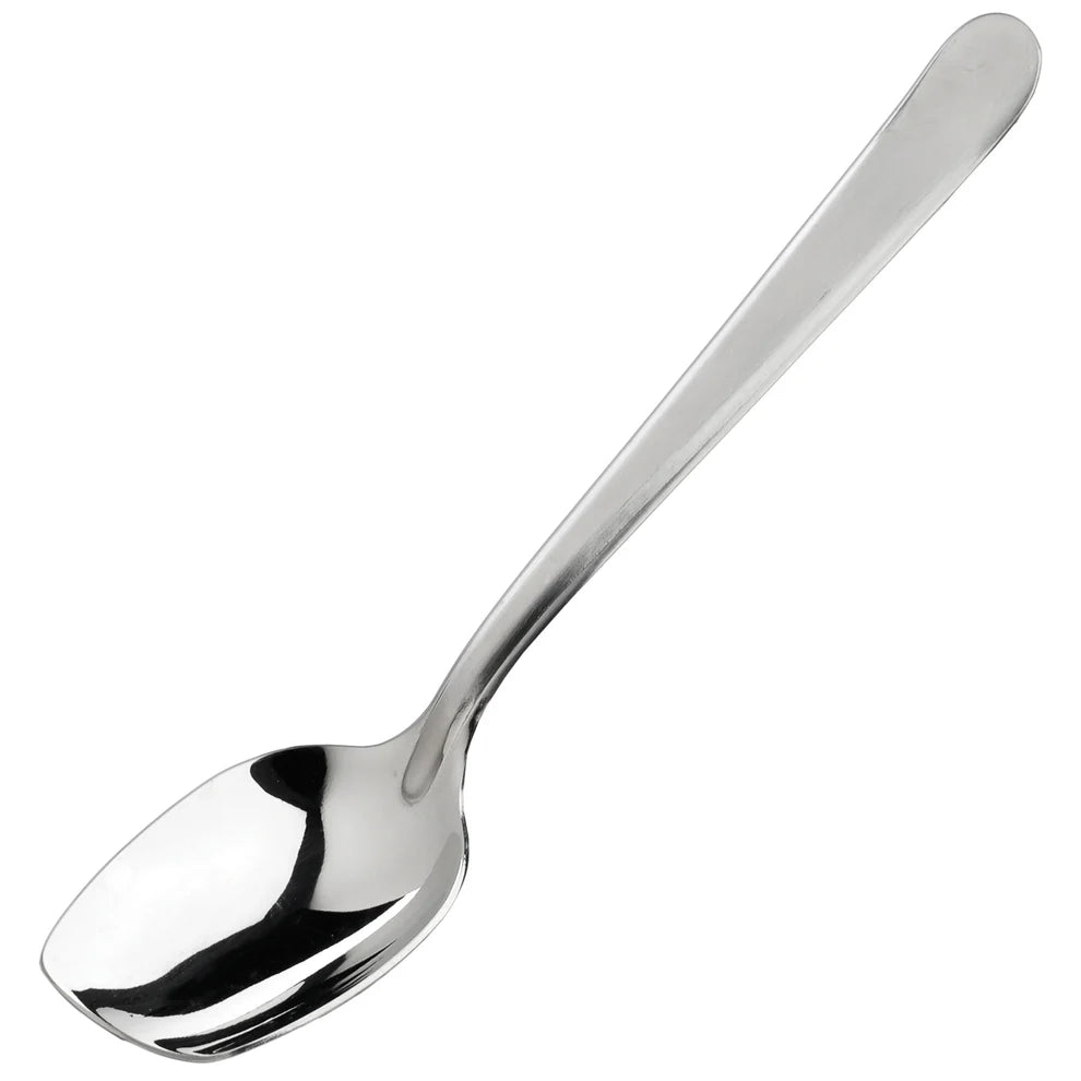 Winco SPS-S10 to S8, 8-10" Solid Slanted Plating Spoon, EA