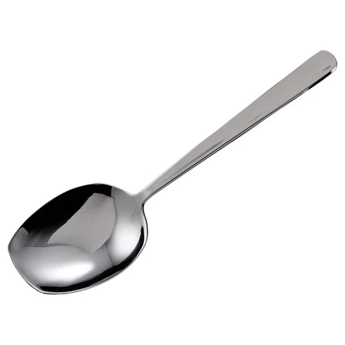 Winco SRS-2 and SRS-8, Stainless Steel Round Edge and Flat Edge Serving Spoons