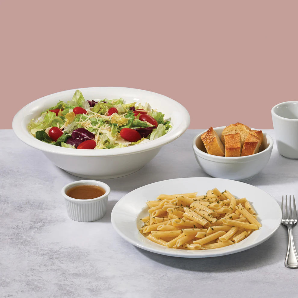 Winco SSB-36/SSB-78, 36oz and 78oz, Case Pack White Porcelain Round Specialty Salad Bowls