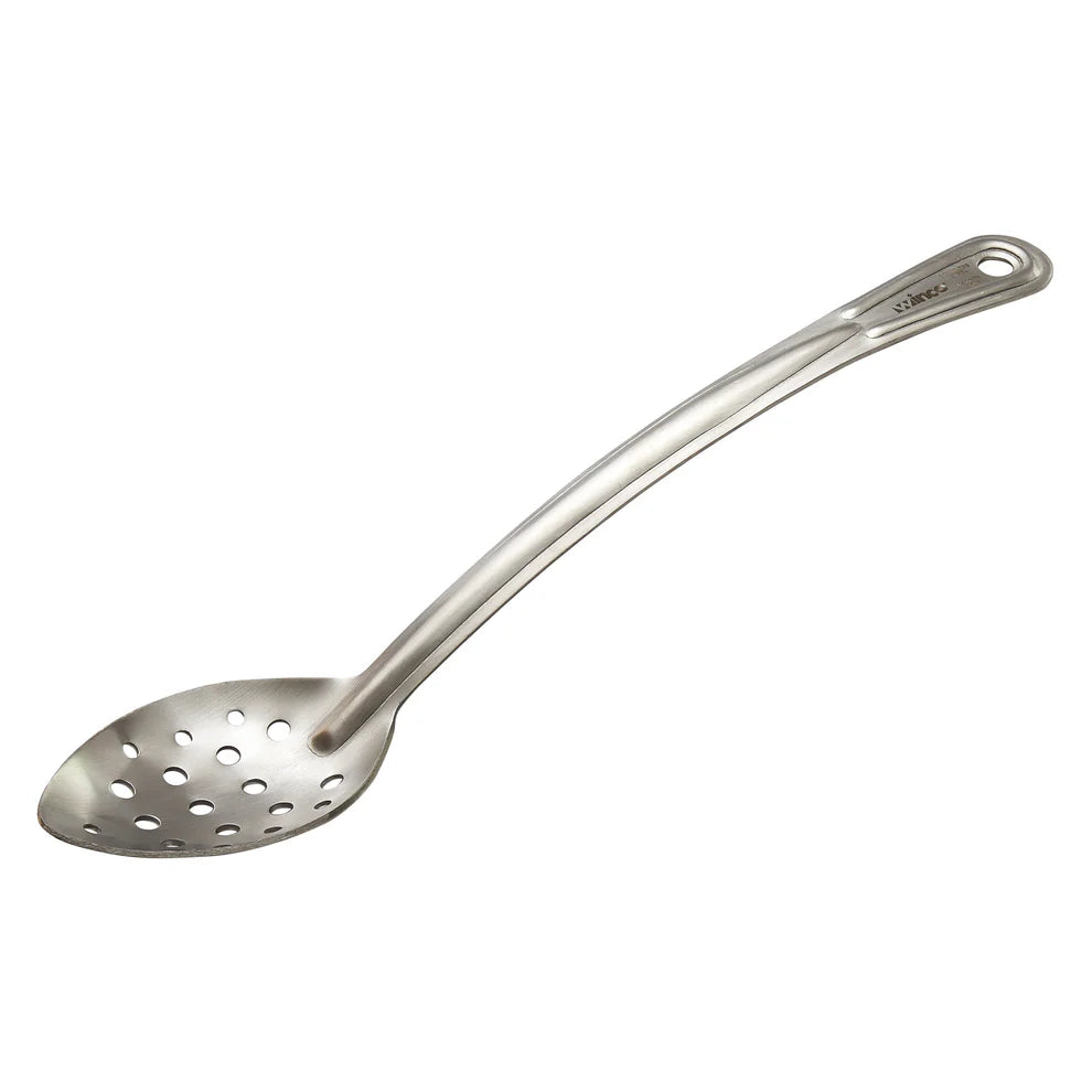 Winco SSCH-13L-15S, 18/0 SS 2mm Heavy Duty Basting Spoons, Curved Hdl