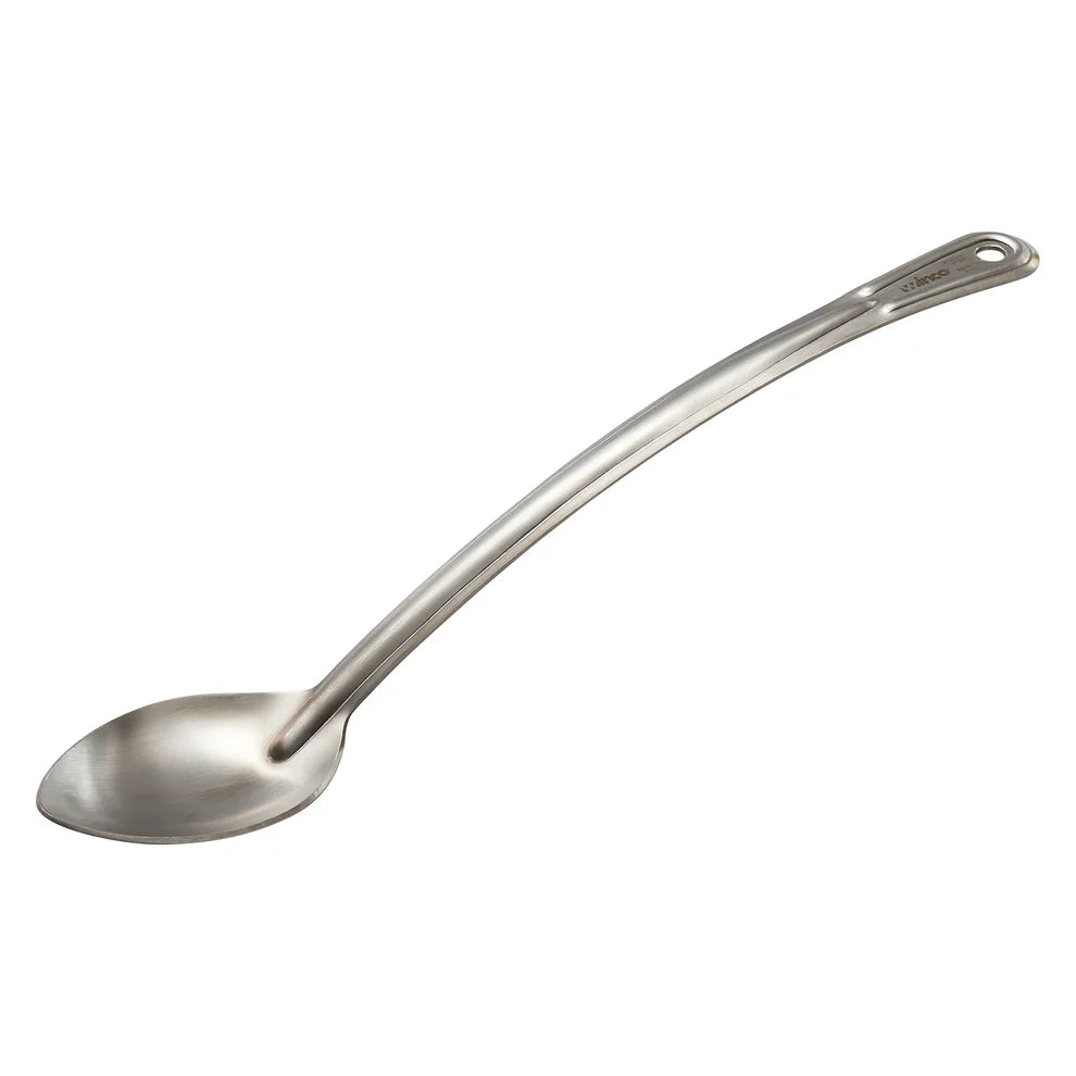 Winco SSCH-13L-15S, 18/0 SS 2mm Heavy Duty Basting Spoons, Curved Hdl