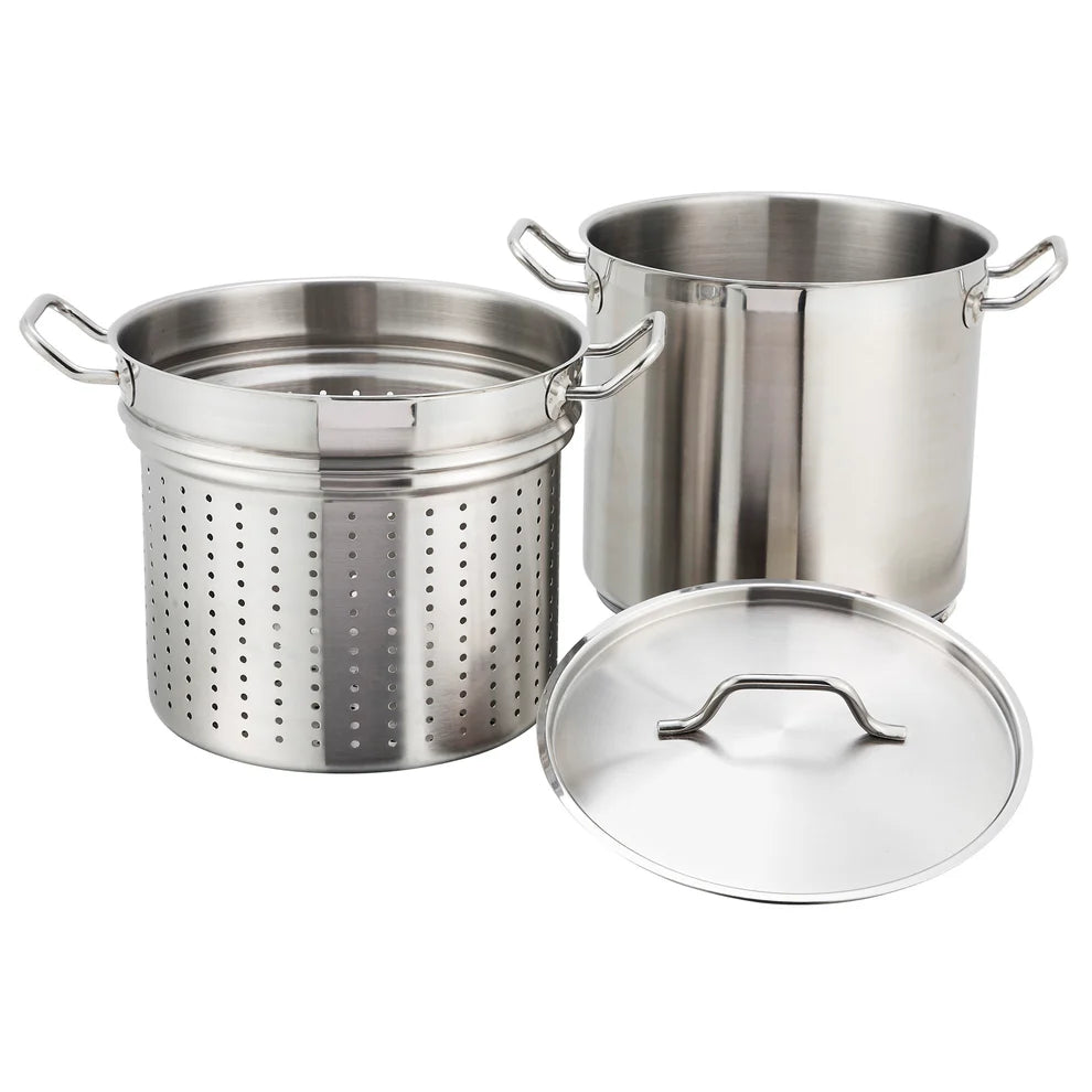 Winco SSDB-12S to 8S, 8-20qt S/S Steamer/Pasta Cooker