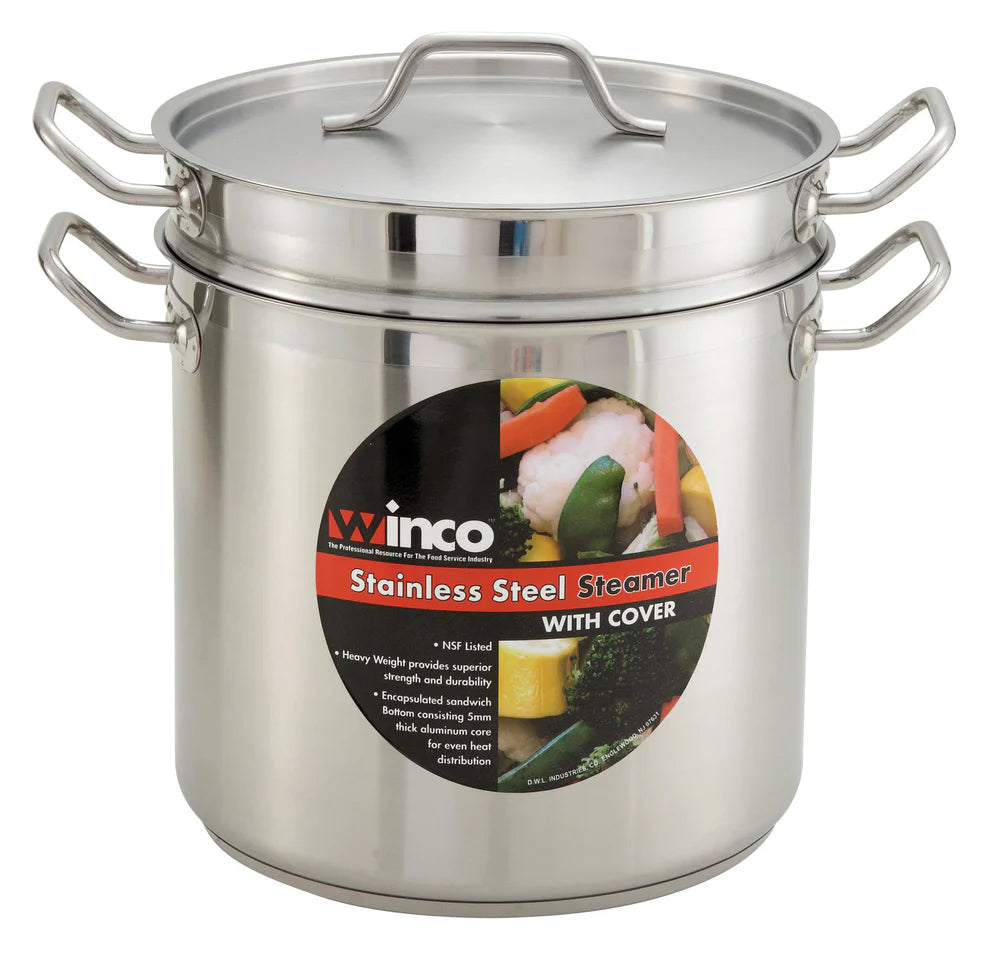 Winco SSDB-12S to 8S, 8-20qt S/S Steamer/Pasta Cooker