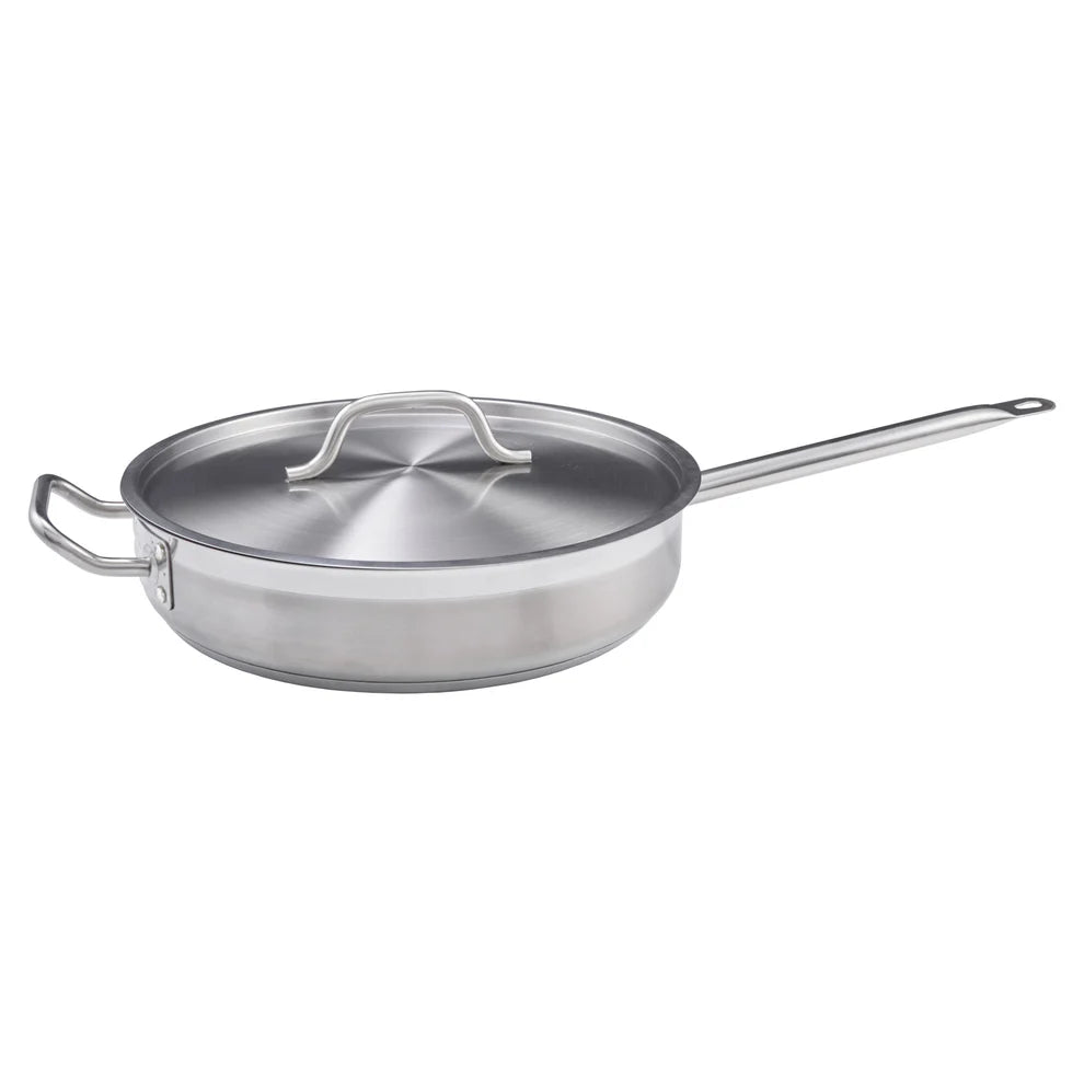 Winco SSET-3 to 7, 3-7qt S/S Saute Pan w/Cover
