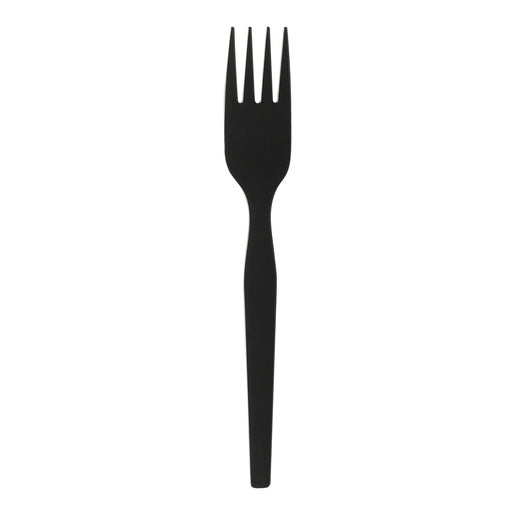 Dixie SmartStock Series-O Medium-Weight Polypropylene Black Plastic Forks