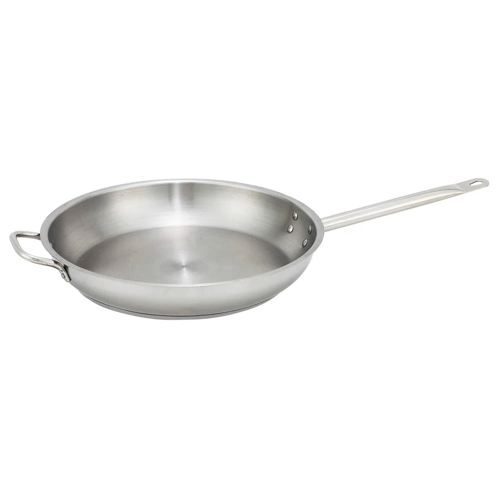 Winco SSFP-11 to 9, 8-14" S/S Fry Pans with Helper Handle, EA