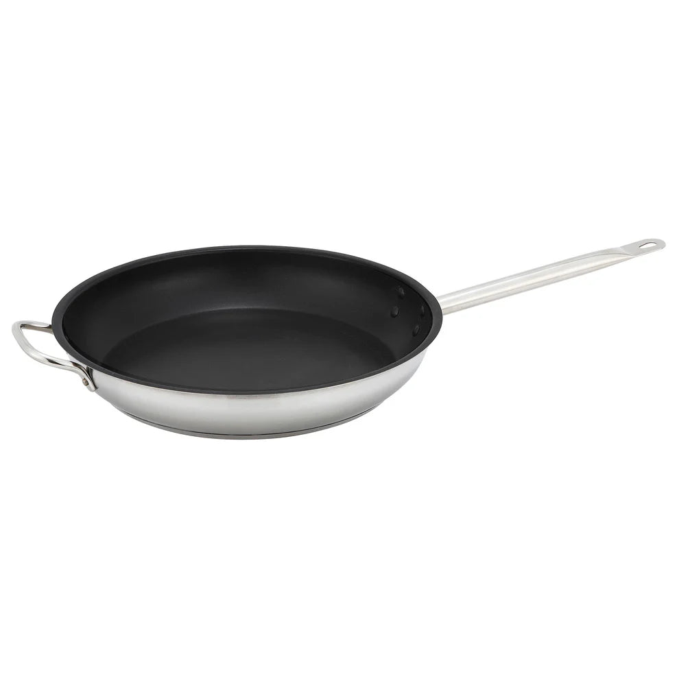 Winco SSFP-11NS to 9NS, 8-14" S/S Non-stick Fry Pans with Helper Hdl