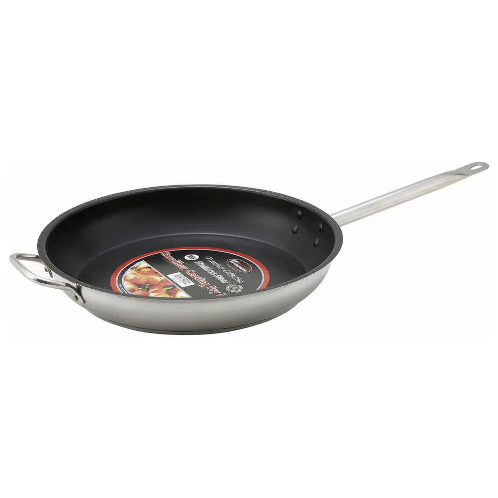 Winco SSFP-11NS to 9NS, 8-14" S/S Non-stick Fry Pans with Helper Hdl