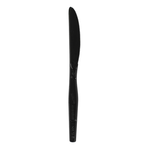 Smartstock Polystyrene Black Disposable Plastic Cutlery Knife