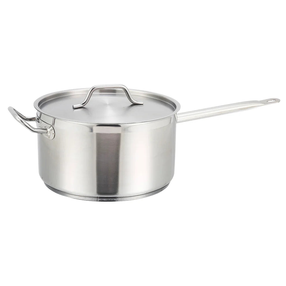 Winco SSSP-10 to 7, 7-1/2 & 10qt Helper Hdl S/S Sauce Pan w/Cover