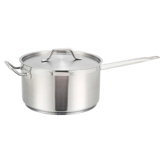 Winco SSSP-10 to 7, 7-1/2 & 10qt Helper Hdl S/S Sauce Pan w/Cover