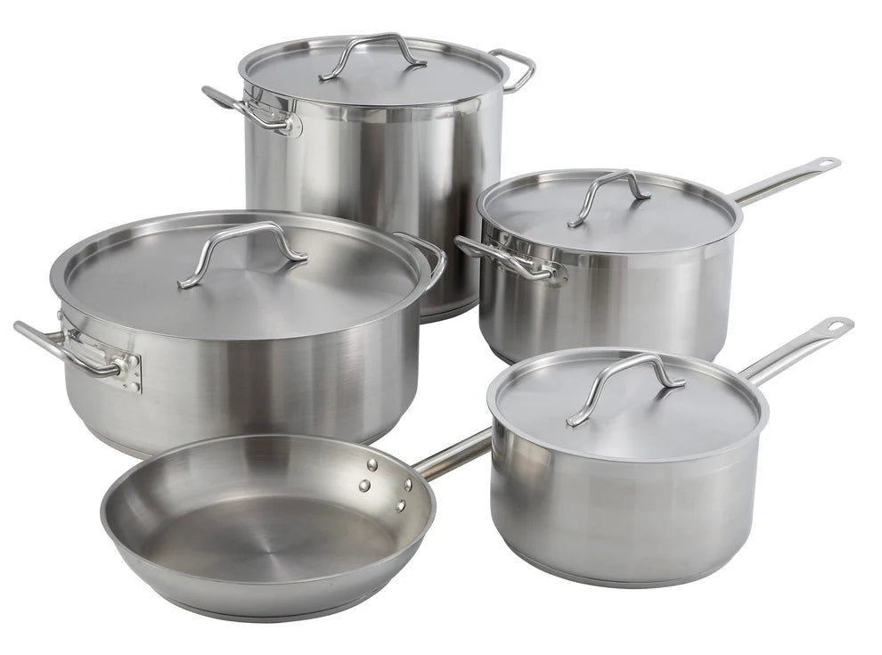 Winco SSSP-2 to 6, 2 & 6qt S/S Sauce Pan w/Cover