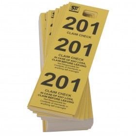 Yellow Coat Check Tag – 3GCR | Sequentially Numbered Ticket for Easy Tracking