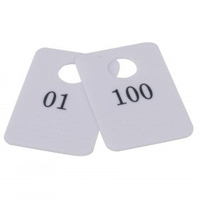 White Coat Check Tags – 5PCR (1-100) | Sequentially Numbered for Easy Organization