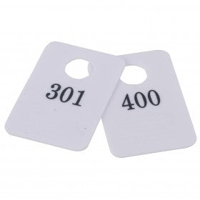 White Coat Check Tags – 5PCR (301-400) | Sequentially Numbered for Organized Coat Management