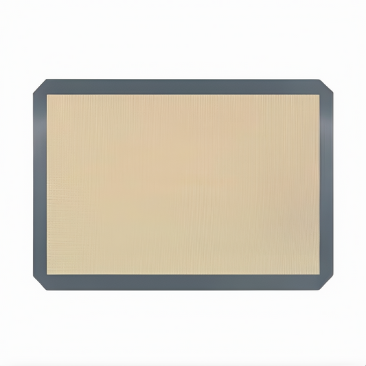 Stanton Trading 16-1/2" x 24-1/2" non-stick silicone baking mat, designed for full-size sheet pans and temperature resistant from -40°F to 480°F. Ideal for baking cookies, pastries, and bread without the need for parchment paper or greasing.