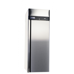 Stanton Trading one-section reach-in refrigerator, 27"W x 34-3/10"D x 82-5/16"H, with top-mount self-contained refrigeration. Features a self-closing, field-reversible door, digital display, LED lighting, EZ slide-out condenser, and (3) epoxy-coated shelves. Stainless steel construction with casters and R290 refrigerant. Runs on 115V, 3 amps, 1/5 HP, ETL-Sanitation, and cETLus certified.