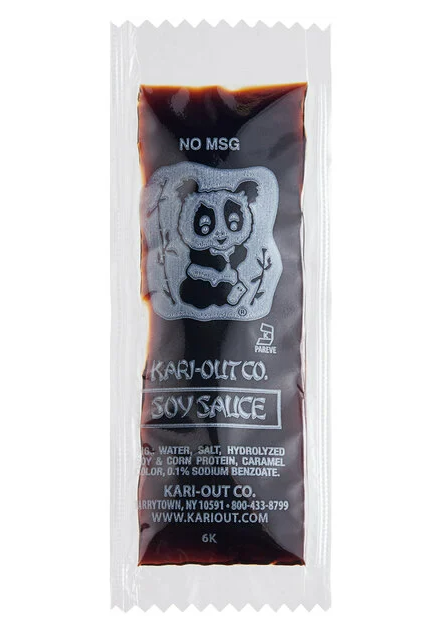KARI-OUT CO. SOY SAUCE Soy Sauce 8 Gram Portion Packet Individual Condiment Packets - 450/Case