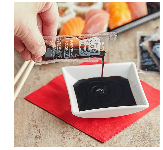 KARI-OUT CO. SOY SAUCE Soy Sauce 8 Gram Portion Packet Individual Condiment Packets - 450/Case